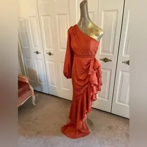 【Mac Duggal】Cut Out Asymmetrical Ruffled Gown 関税送料込 Mac Duggal | Dresses | Mac Duggal One Sleeve Cut Out